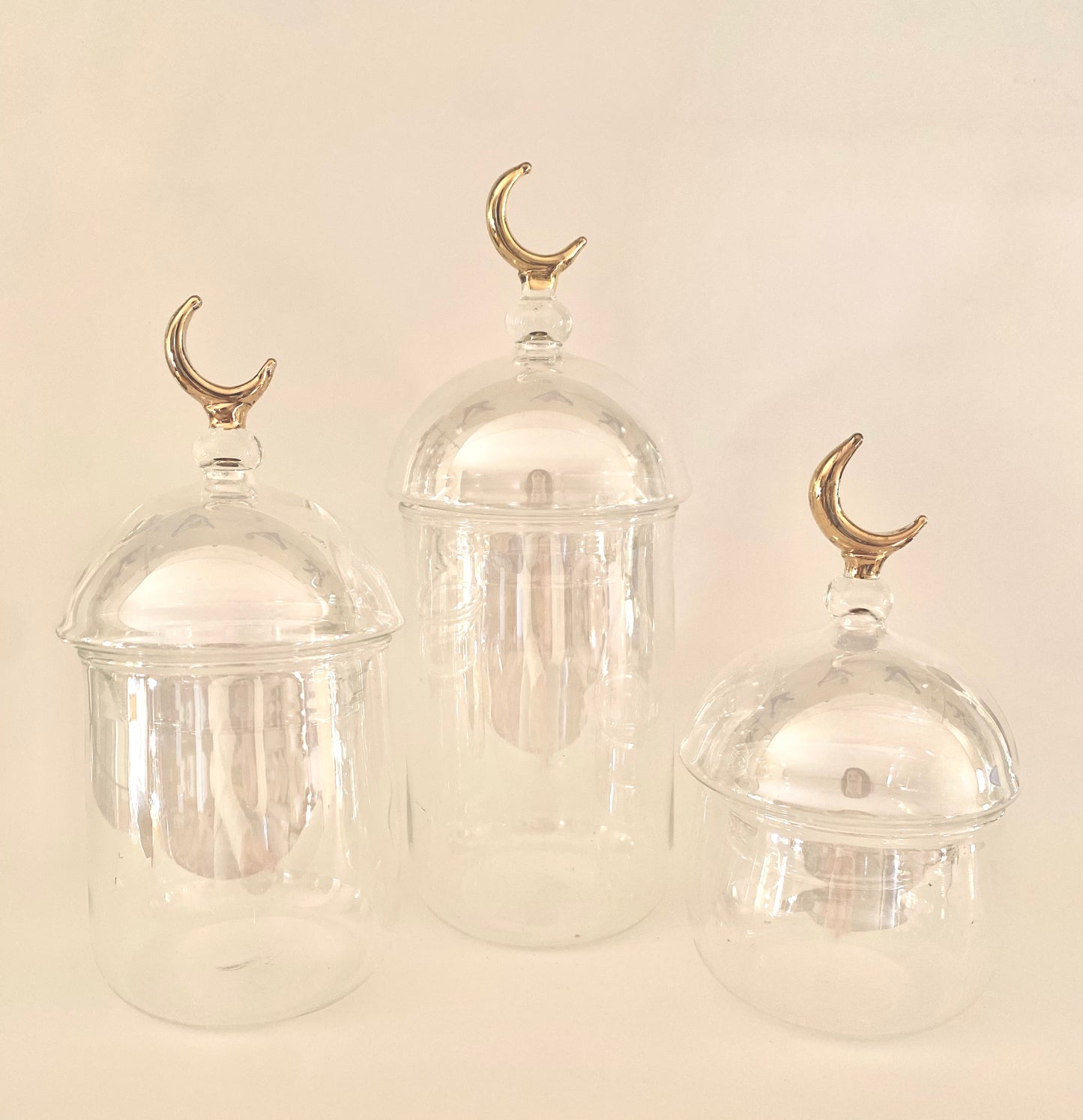 Crescent trio jars