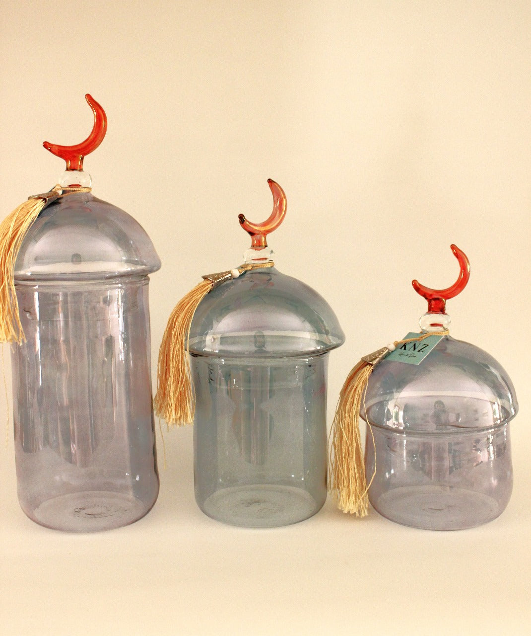 Crescent trio jars